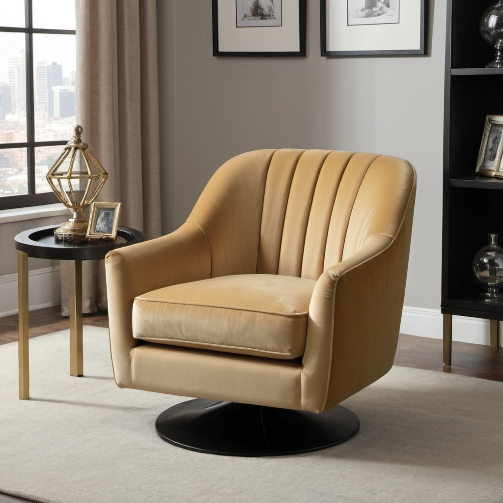 Ronton Velvet Swivel Chair