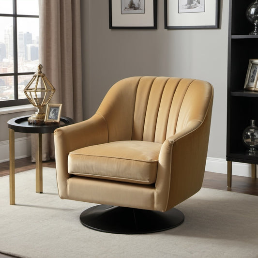Ronton Velvet Swivel Chair