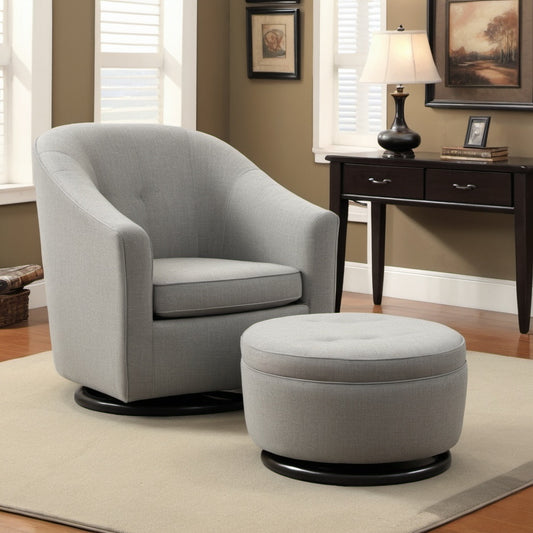 Swivel Chair and Ottoman Set